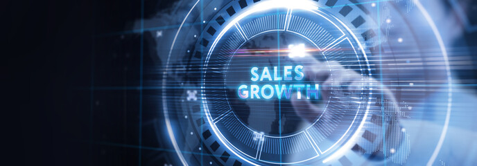 Obraz premium Sales growth, increase sales or business growth concept.