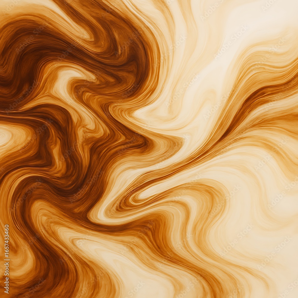 Poster abstract swirls of deep sepia and light cream create a fluid marbleized pattern effect art