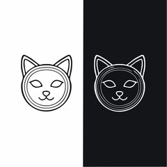 Minimalist Cat Icons A Study in Contrasting Styles Featuring a Firefly of Cute Animals