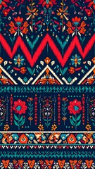 Vibrant floral ethnic pattern