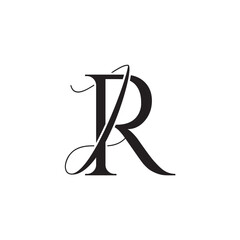 RJ JR logo design. A sophisticated, minimalistic logo design featuring stylized typography, perfect for branding concepts emphasizing luxury, professionalism, and contemporary aesthetics.