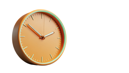 Orange clock with mint-green rim
