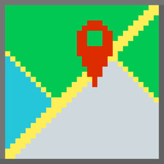 Fototapeta premium 32-Bit Digital Diagonal Map Icon