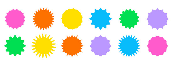 Colorful Burst Collection: A vibrant collection of starbursts, bursting with a spectrum of colors to add a touch of energy and flair to any project, perfect for design projects.