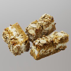 Delicious almond biscotti with cream filling.