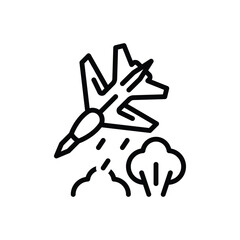 Black line icon for fight