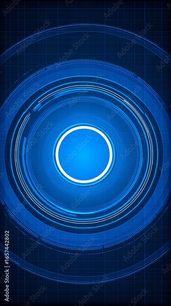 Poster abstract futuristic technology background with glowing blue circles and interconnected lines creatin