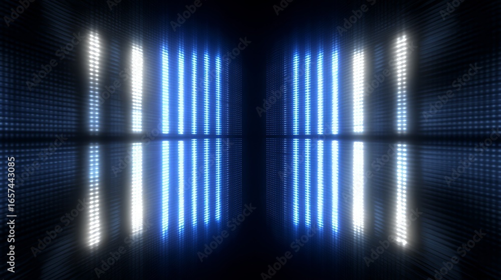 Poster abstract blue light background with glowing reflection and soft illumination for digital presentatio