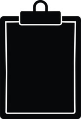 Clipboard With Paper Silhouette Vector Art Illustration