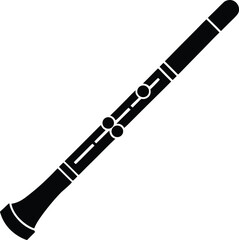Flute Silhouette Vector Art Illustration