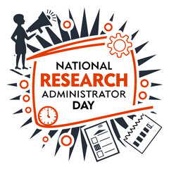 NATIONAL RESEARCH ADMINISTRATOR DAY vector illustration