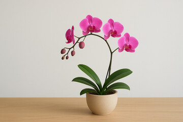 pink orchid in a vase
