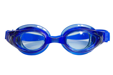 Fototapeta premium Blue swimming goggles isolated on transparent background for water sports