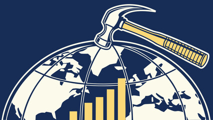 Reformation Day Vector Illustration - Globe with Ninety-five Theses and Hammer in Elegant Flat Design for Historical Commemoration