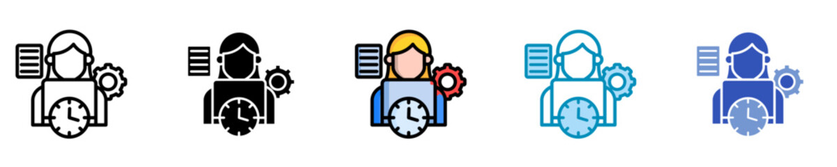 Flexible Workforce  Icon Set Multiple Style Collection
