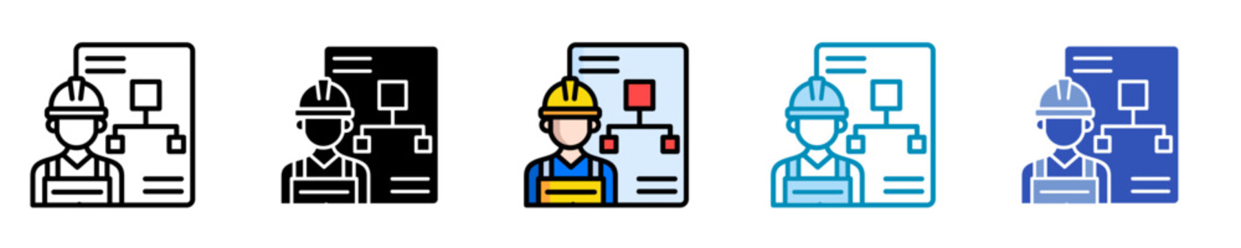 Subcontracting  Icon Set Multiple Style Collection
