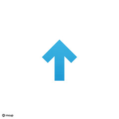 Blue arrow pointing up isolated on transparent background for direction concept