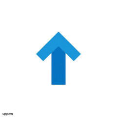Blue arrow pointing up isolated on transparent background for direction concept