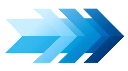 Blue arrow pointing to the right isolated on transparent background