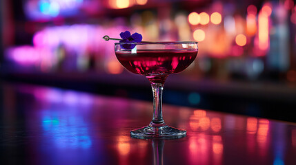 Crystal Coupe With Cocktail Glass Garnished Elegant