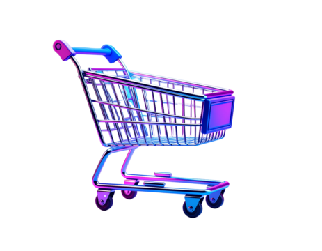 shopping cart isolated on white