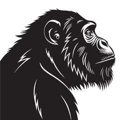 black howler monkey Silhouette Vector, High Quality Illustration on White Background
