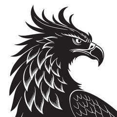 Black griffin Silhouette Vector, High Quality Illustration on White Background