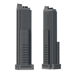 Fototapeta premium Modern skyscrapers against a white background