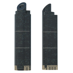 Futuristic skyscraper with unique architectural design