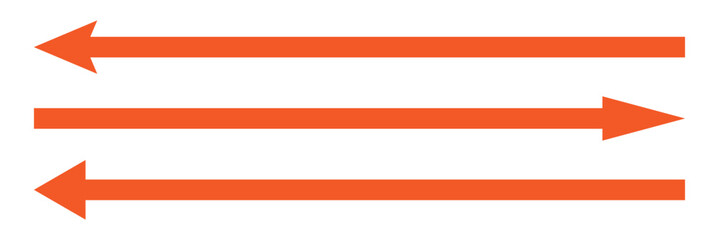 Obraz premium Set of long arrow vector, icon . Horizontal double side arrow. Straight long arrow vector icon set. Long arrows left and right in flat style. Long arrow silhouette, symbol,&nbsp;icon&nbsp;design&nbsp;.