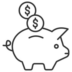 Piggy Bank Outline Icon