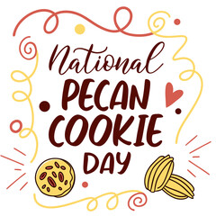 NATIONAL PECAN COOKIE DAY vector illustration