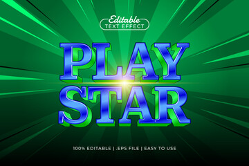play star Editable Sport Text Effect Vector Bold Team Typography Style