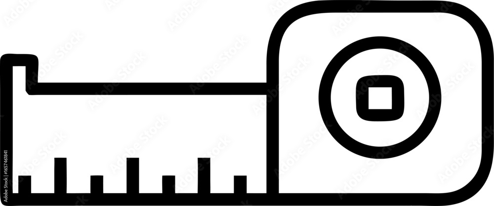 Poster extended tape measure with visible numbers