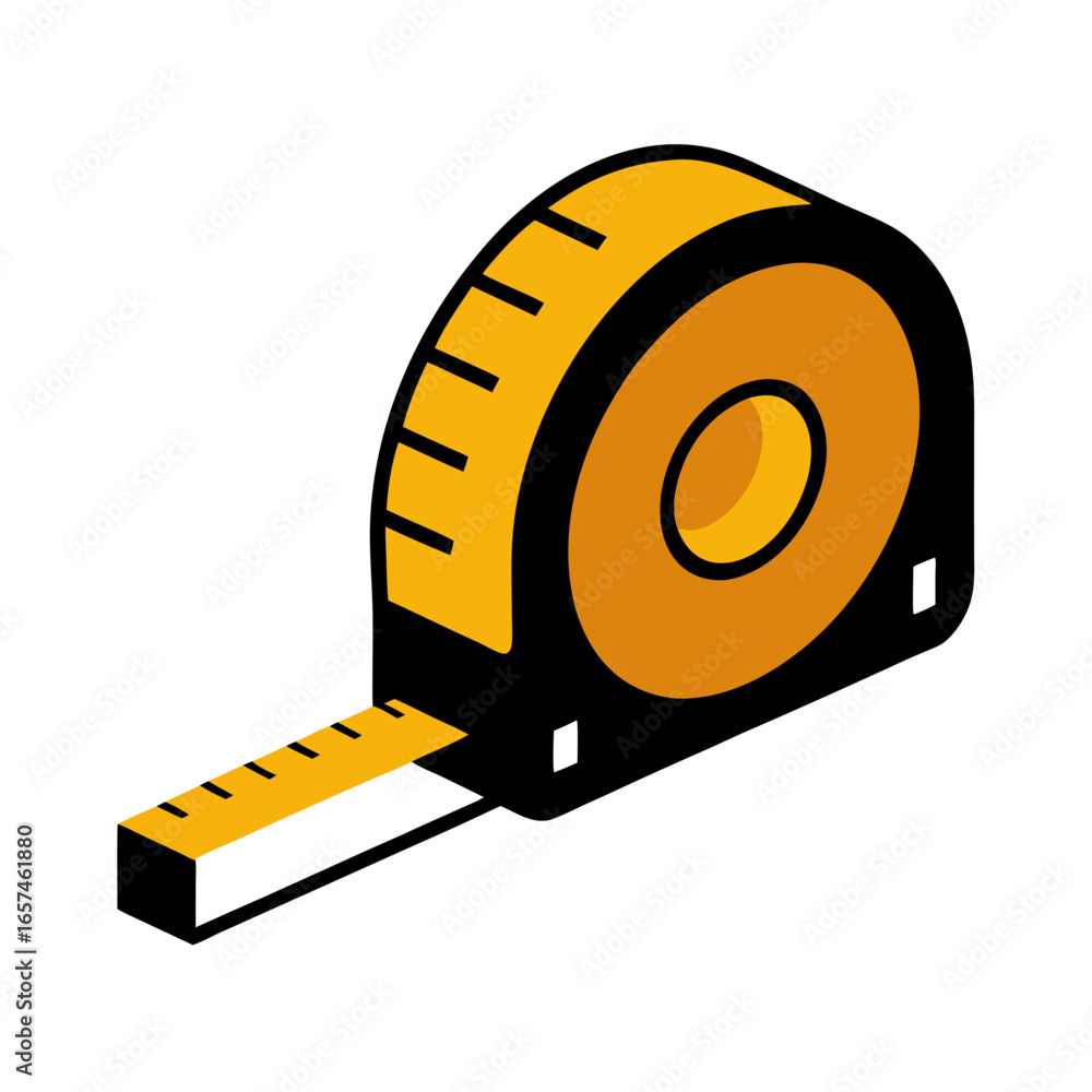 Poster extended tape measure with visible numbers for measurement and design