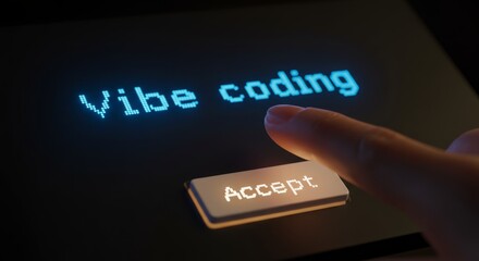 Vibe coding accept button on touch screen with finger technology modern interface
