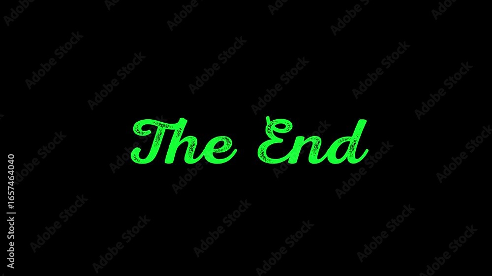 Poster the end text animation. the end design elements motion graphics. banner sign template signboard 4k v