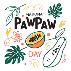 NATIONAL PAWPAW DAY vector illustration
