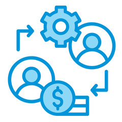 Obraz premium Working Together Outline Icon