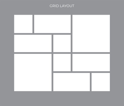 A symmetrical grid of 9 white rectangles, ideal for a photo collage or gallery.