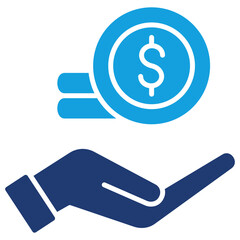 Income Flat Blue Icon