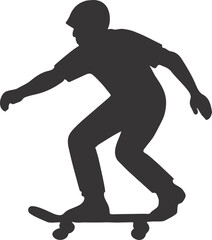 Skateboarder Silhouette Illustration Images Isolated On Transparent Background