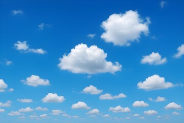 Fototapeta premium Clear Blue Sky with Clouds