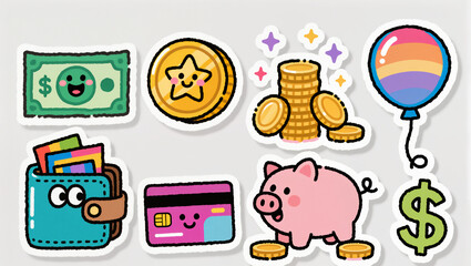 Fototapeta premium Money and Savings Sticker Pack
