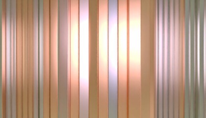 3d rendering. Abstract minimalist geometric background featuring vertical metallic stripes. Fluted glass