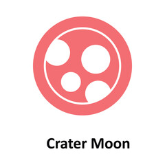 Fototapeta premium Crater Moon Vector icon which can easily modify or edit