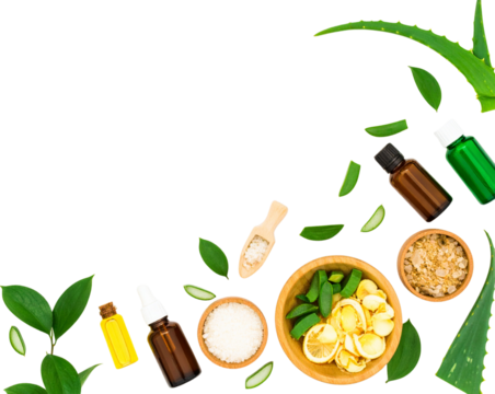  Herbal Skincare Cosmetics Flat Lay
