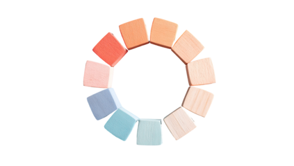 Circular color palette with multiple shades