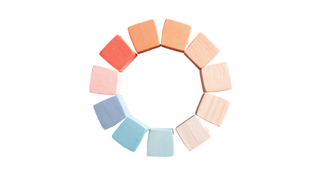 Circular color palette with multiple shades