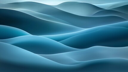 Obraz premium Serene blue undulating landscape